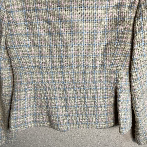 Sandra Womens 2P Pastel Colored Tweed Button Up Blazer Jacket Chic Office Wear - Picture 5 of 5